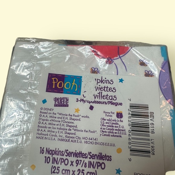 Vintage In Package Disneys Winnie The Pooh Party Decor Paper Napkins 16 Count - Picture 3 of 3